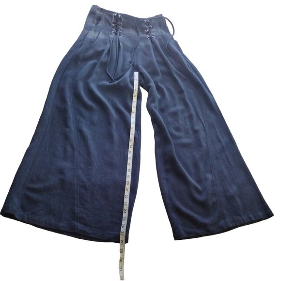 Dance And Marvel Womens Pants Medium Pockets Side Zip Lace Front Wide Leg - Picture 8 of 12